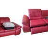 Red Sofa-Set, 2Pcs., Mustering, Living Room