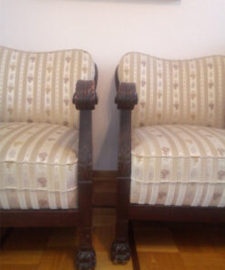 Antqiue Chairs, 4Pcs., 19th Century, Striped Pattern
