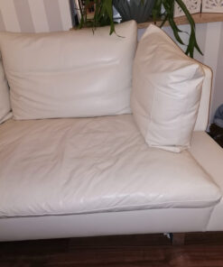 Leather corner sofa cream colors, armchair