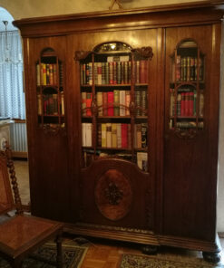 Antique Bookcase, Solid Wood, Display Cabinet