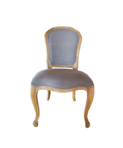 Upholstered Dining Chairs, Grey, Solid Wood