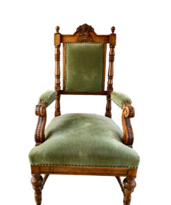 Antqiue Green Upholstered Armchair