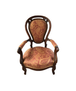 Antique Upholstered Armchair, Solid Wood
