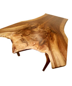 Handmade Dining Table, Triangle Shaped, Walnut Wood