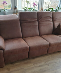 Brown Relax Sofa, 4-part, Velor Leather