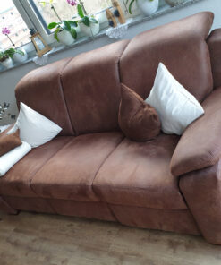 Brown Relax Sofa, 4-part, Velor Leather