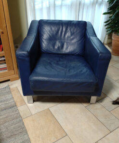 LEOLUX Designer-Sofa-Set, Black Leather, 3 Pcs.