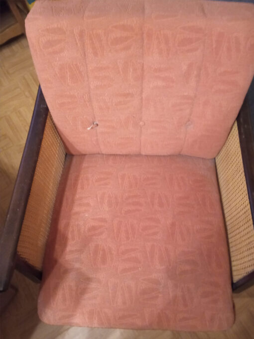Midcentury Armchairs, Pink, Beige, Upholstered