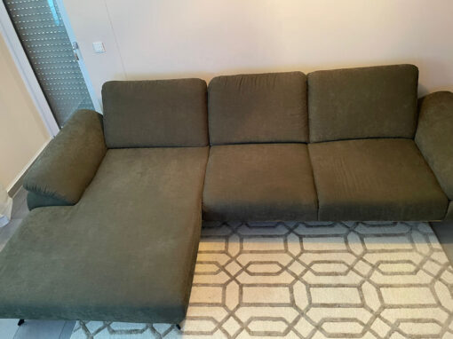 Green Upholstered Corner Sofa, Fabric
