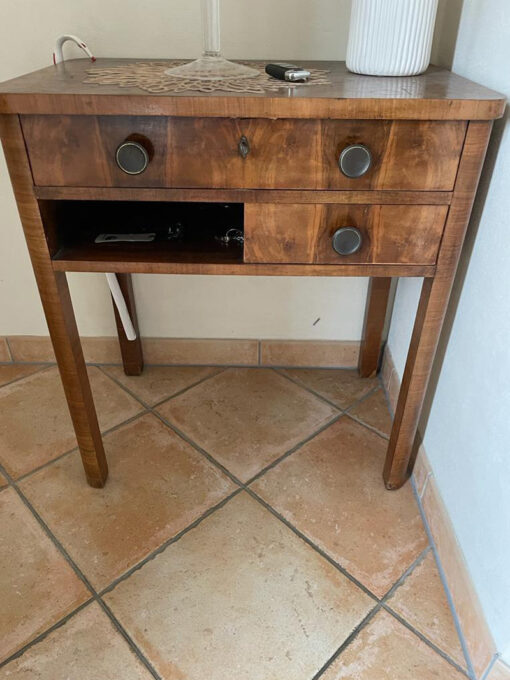Wood Side Table, 2 Drawers