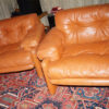 Brwon Leather Armchair, Midcentury