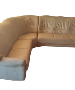 Corner Sofa Athen, Leather, 6 Seats, Beige