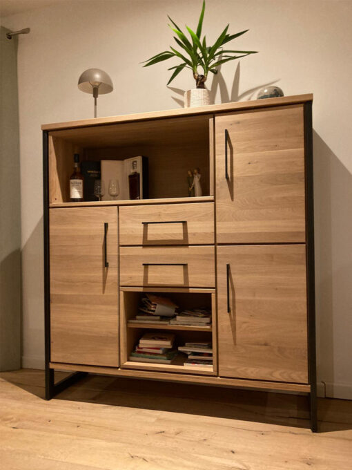 Designer Highboard, Living Room, Solid Wood
