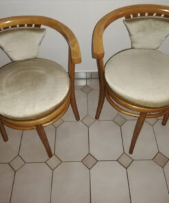Midcentury Dining Chairs, Round, Wood