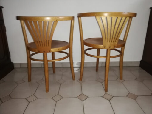 Midcentury Dining Chairs, Round, Wood