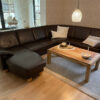 Ewald Schillig, Sofa Florenz, Black Leather Corner Sofa