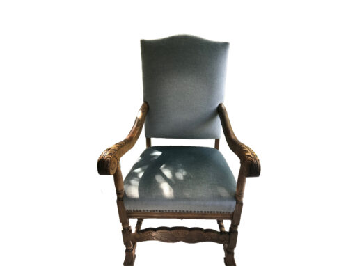 Upholstered Armchair, 19th Century, Oakwood