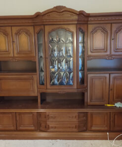 Wall Unit, Solid Wood, Brown