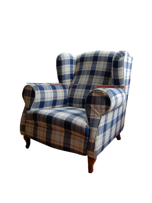 Armchair + Stool, checkered/dotted pattern, Fendi Cover