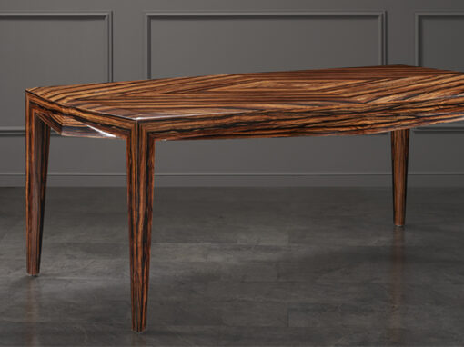 Noble Dining Table, Zebrano, Art Déco, SYNGARD