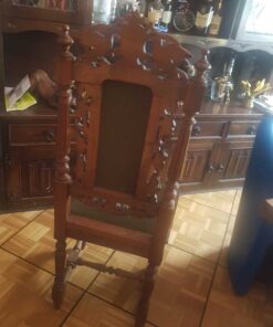 Handmade Antique Wood Chair With Carvings