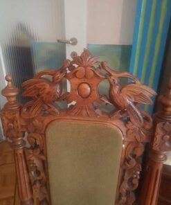Handmade Antique Wood Chair With Carvings