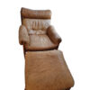 Brown Relax Leather Chair With Ottoman