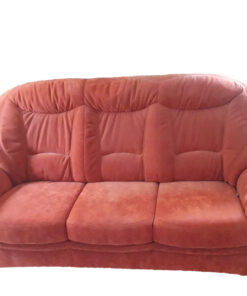 Red 3-Seater Sofa With Matching Armchair