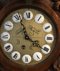 Antique Longcase Clock With Lavish Wood Carvings