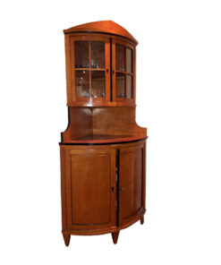 Biedermeier Bow-Fronted Corner Cabinet Made Of Cherrywood