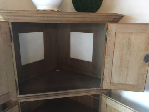 Antique Corner Cupboard, Made Of Solid Oak Wood