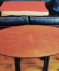 Oval Designer Sidetable, Made Of Solid Mandrona Wood