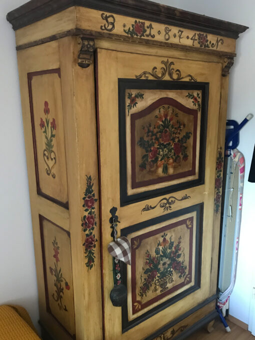 Handmade Bedroom Closet With Floral Painting On The Front