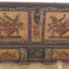 Old Painted Chest, Country Style, Made Of Solid Wood