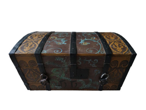 Painted Wood Chest with 2 Locks