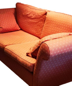 Two English 2-Seater-Sofa, Red, Pattern, With Pillows