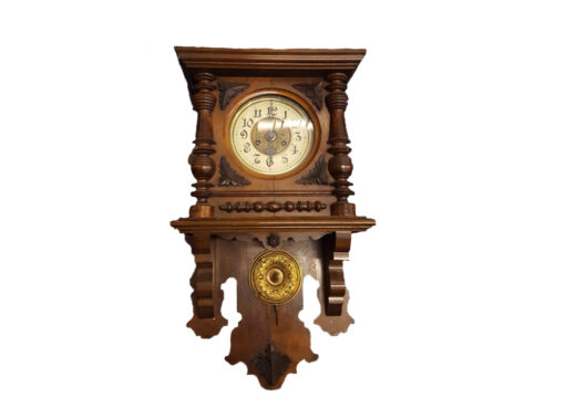 Antique Wall Clock With Winding, Solid Wood, Fully Functional