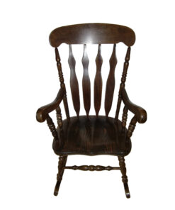 Antique Rocking Chair, Dark Solid Wood