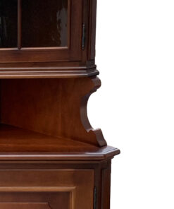 Vintage Corner Display Cabinet, Dark Solid Wood