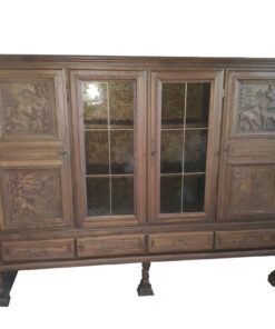 Antique Wooden Display Cabinet With Remarkabale Animal Carvings