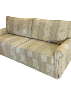 White Stiped 3-Seater Sofa, Vintage, Floral Pattern