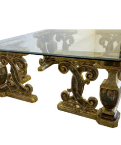 Heavy Glass Table With Decorative Feets, Vintage