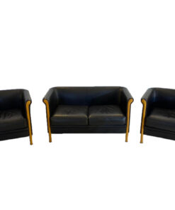 2 Armchairs, 2-seater, Black Leather, Launch Style, MOROSO