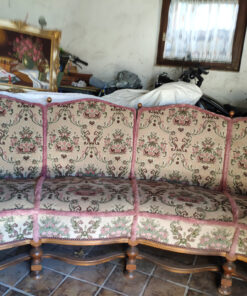 Vintage Upholstered Armchairs and Sofa, Floral Pattern
