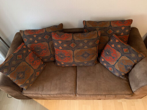 3-Seater-Sofa, Armchair, Imitation Suede