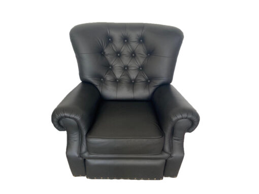 3-Seater Leather Sofa, Armchair, Black