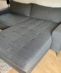 Ecksofa Grau 250x200 cm mit USB-Anschluss