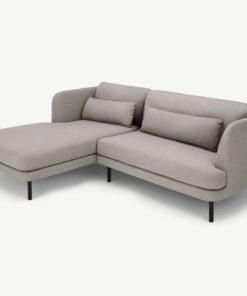 Ecksofa (Récamiere links), Stoff in Manhattangrau
