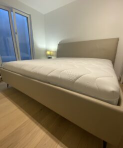 Premium Boxspringbett „Beluga“ 200x200 Volleindleder genarbt