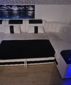 Echtledercouch mit bettfunktion, led & Usb ports
